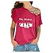 Produktbild TEBAISE T-Shirts Damen Kalte Schulter Kurzarm Shirt 2020 Sommer Schulterfrei Oberteil Frauen Off Shoulder Tops Gedruckt Lässigen Kurzarm Bluse Tunika Oberteile für Urlaub Karneval Festival S-5XL
