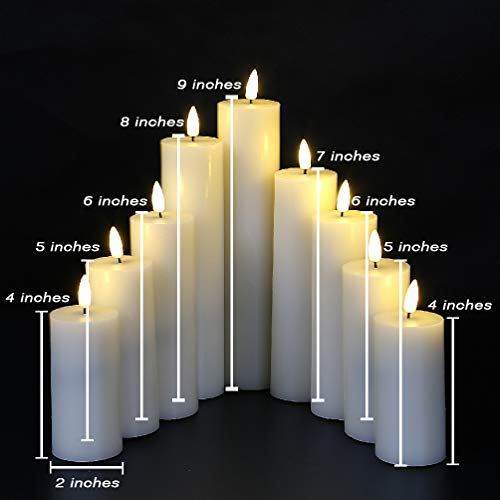 Eywamage MA006 Realistic Ivory Slim Flameless Pillar Candes thumb #1