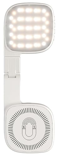 Jemey Lampe à selfie magnétique avec miroir, 1000 mAh, 48 LED, 10 niveaux de luminosité et 3 modes d'éclairage rotatifs, lumière de téléphone portable, compatible avec iPhone MagSafe pour TikTok, Vlog