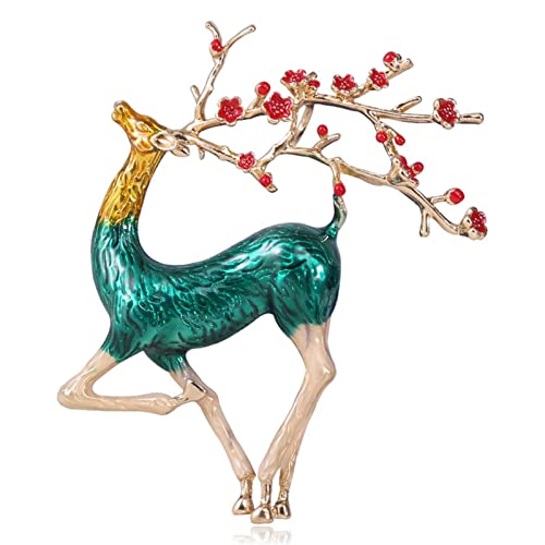 Broche émail élan et détails fins, un bijou animal raffiné d'une finition impeccable