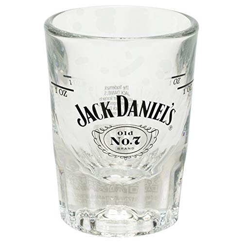 M. Cornell Jack Daniel's Whiskey Official Logo Clear Prism 2 Ounce Double Shot Glass