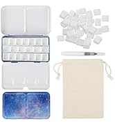 PEVART Empty Watercolor Palette, Metal Empty Watercolor Tin Palette Paint Case with Fold Out Pale...