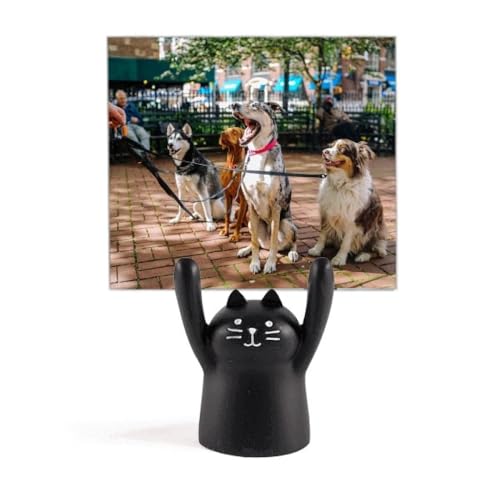 Porte-photo chat noir pour bureau et salon porte-clichés animaux domestiques
