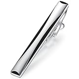 Länge: 5,4 cm für normale Größe Krawatte, Farbe: Silber mit schwarz