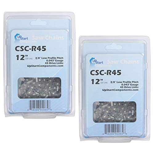 2-Pack 12-Inch Chainsaw Chain Replacement for Black & Decker LCS1240 40-Volt