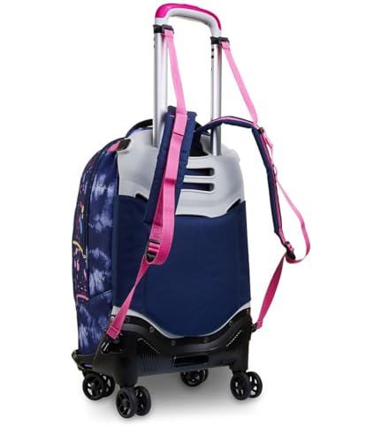 Seven Jack 4 Wheels Love Your Soul Sac à Dos Triple Usage 3 en 1 avec Chariot Amovible et système de Croisement, école et Loisirs, Filles, Violet, média, Violet, Media, Moderne – vue 5