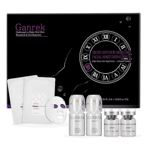 Micro Infusion System for Face, At-Home Skincare Kit with Peptides, Hyaluronic Acid & Tranexamic Acid, Gentle Surface-Level Care with 0.25mm Micro Stamp & Repair Mask, 1-Month Supply