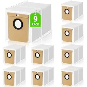 MengTiger 9 Pack Dust Bag for Eufy L50 SES, L60 SES, for Conga Home 10000, 8090 Ultra, 9090 AI, Compatible with Haier H9 + Vacuum Cleaner Replacement Parts