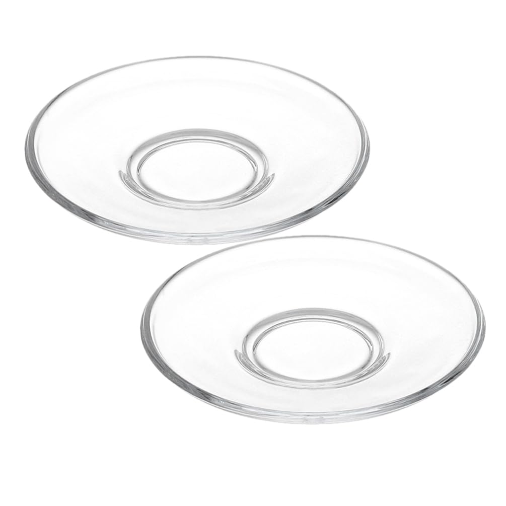 Assiette à dessert en verre pur VALICLUD soucoupe ronde