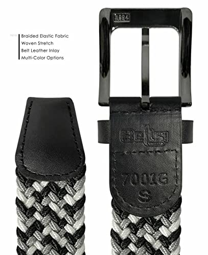 Braided Elastic Stretch Belt Casual Weave Canvas Fabric Woven Golf Belt 1-3/8" Wide3