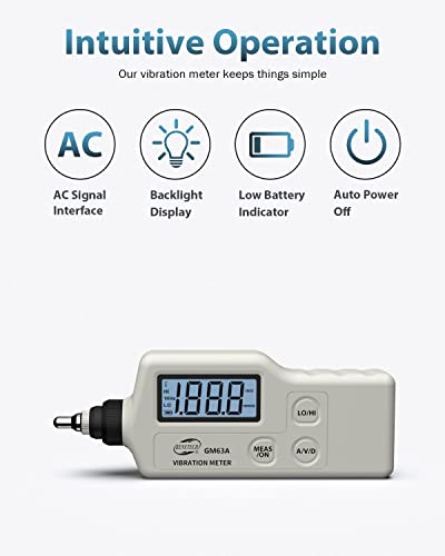 gm63a handheld digital mechanical vibration meter measurement acceleration velocity displacement