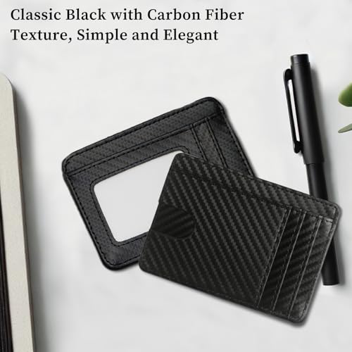 Leather Minimalist Wallet for Men & Women – RFID Blocking Front Pocket Card Holder Wallet, Genuine Cowhide Leather2