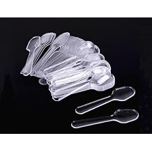 1Pack 500pcs Disposable Clear Plastic Mini Spoon Best for Jelly/Pudding/Yogurt/Ice Cream/Desert/Cake/Appetizer
