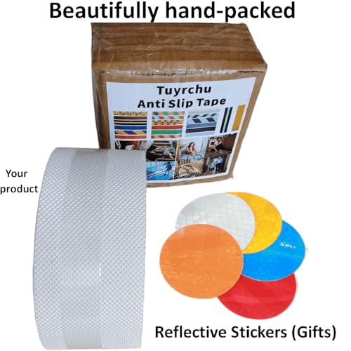 Image of Anti Slip Tape 2 Inch Wide, Waterproof Grip Adhesive Heavy Duty High Traction Friction for Indoor /Outdoor Steps (17 Ft /White).