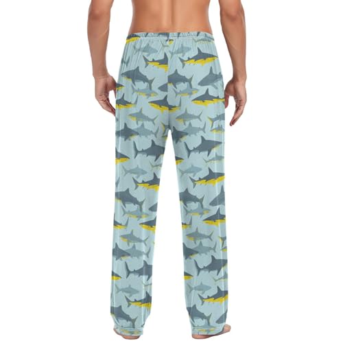 Shark Men’s Pajama Bottoms Straight Leg Lounge Pants with Soft Touch Fabric2