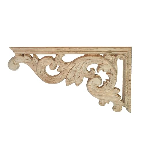 Calcomanía de madera tallada con diseño calado de 19x9cm para decoración de interiores