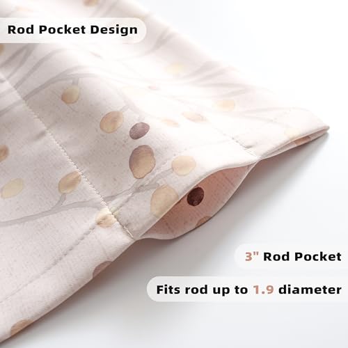 DriftAway-Harper-Ink-Floral-Pattern-Window-Treatment-Valance-Curtain-Living-Room-Bedroom-Dining-Room-Rod-Pocket-52-Inch-by-14-Inch-Plus-2-Inch-Header-Watercolor-Painting-Beige DriftAway Harper Ink Floral Pattern Window Treatment Valance Curtain Living Room Bedroom Dining Room Rod Pocket 52 Inch by 14 Inch Plus 2 Inch Header Watercolor Painting Beige