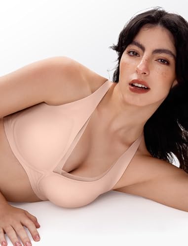 Image of LetsJoli Jelly Bras for Women Lace Deep V Wireless No Underwire Comfortable