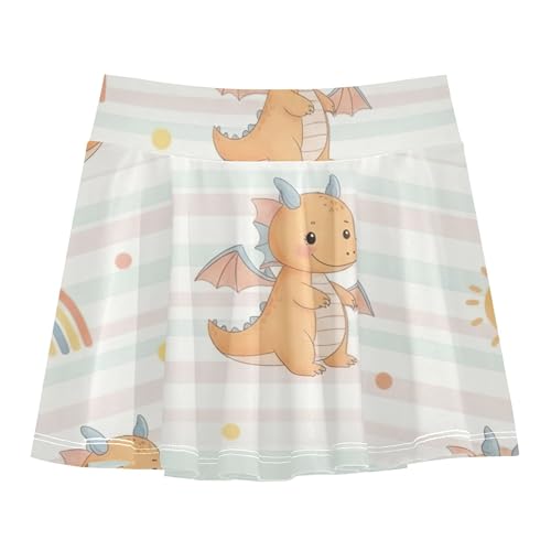 Girls' Shorts Athletic Skorts Cute Pastel Dragons Rainbow Toddlers Tennis Skirts Pink Cute Teen Skirt 3t