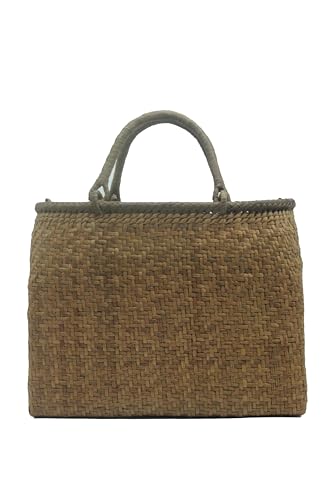 Sac à main d'été tissé en vigne sauvage pour vos voyages et sorties plage retro marron
