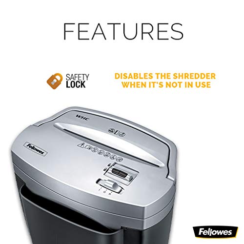Fellowes Powershred W11C, papel de corte cruzado de 11 folhas e triturador de cartão de crédito com