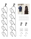 LINFIDITE Cap Halter T&uuml;r Hut Racks, Baseball Cap Halterung Schrank h&auml;ngende Einstellbare Huthalter,f&uuml;r Schals Handtaschen Handt&uuml;cher Kleidung Krawatten mit Haken zum Aufh&auml;ngen, 10 St&uuml;ck schwarz