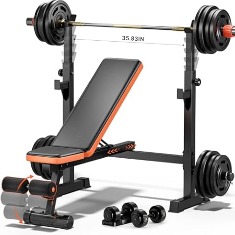 Fostoy 770lbs Adjustable Weight Bench Set Cover