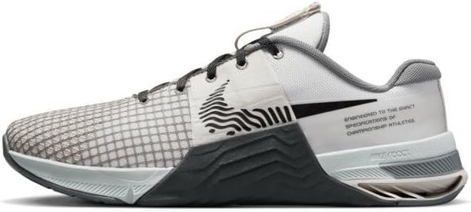 NIKE Metcon 8, Men's Sneakers, Black Light Bone Photo Powder Anthracite, 11 UK (12 US)