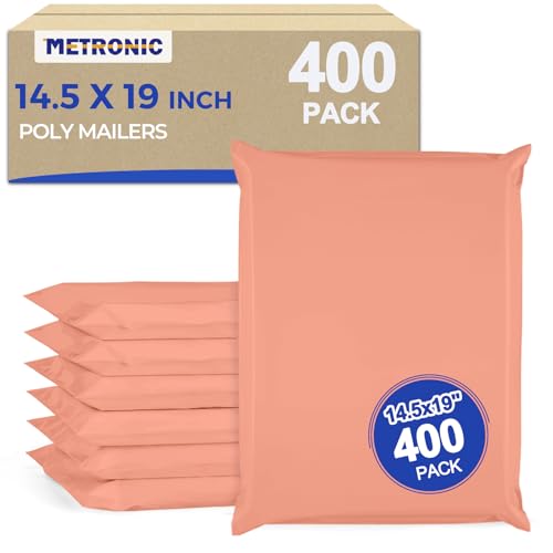 Metronic Poly Mailers 14.5x19 400 Pack, Heavy Duty Shipping Bags Bulk Self Seal Waterproof Tear...