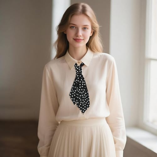 GERINLY Fashion Casual Skinny Scarf Necktie Women, Long Feminine Neckerchief for Dress Shirt, Purse Scarf for Handbags3