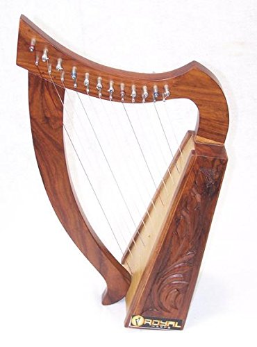 12 String Harp Celtic Design Extra Strings Tuner Carrying Case New #TOP6