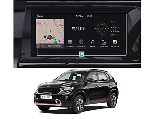 Image of 9H Screen Protector Guard Designed For KIA SONET 2020-2022 Car Infotainment System (10.25 Inch) - Car Gps Navigation Display Touchscreen Protective Film accessories [Not A Tempered Glass]