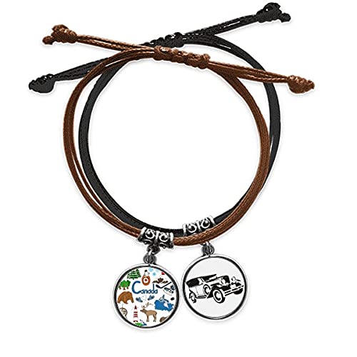 Bracelet Canada cuir réglable anti-irritation fait main