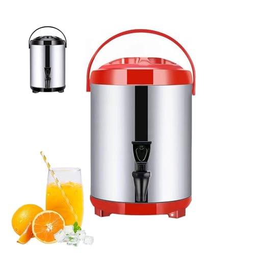 Commercial Hot Water Dispenser, 6-12L Insulated Stainless Steel Water Urn with Faucet, Portable Heat Retention Barrel for Coffee, Tea, Milk Tea, Office, Cafe, Events
