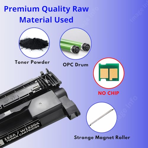 Image of ImageInfo W1520 / 152A Black Compatible Toner Cartridge Without CHIP for HP LaserJet Pro 4004 / 4004D / 4004DN / 4004DW / MFP 4104 / MFP 4104DW / MFP 4104FDN / MFP 4104FDW Printers