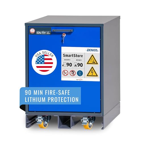 DENIOS Lithium-Ion Battery Fire-Resistant Storage Cabinet