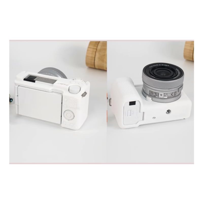 Etui na aparat biały miękki silikon antypoślizgowa tekstura pancerz skórka osłona korpusu ochraniacz do aparatu bezlusterkowego Sony Alpha ZV-E10 II
