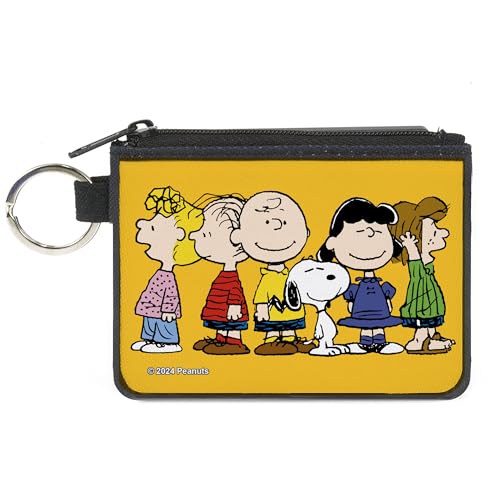 Buckle-Down Peanuts Wallet Coin Purse Peanuts Gang Close Up Group Pose Golden Yellow Canvas