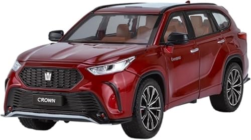 Image of DEOXY 1 /24 Crown Kluger Model Car, Zinc Alloy Pull Back Toy car with Sound and Light for Kids Boy Girl Gift (Highlander Red)