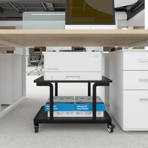 Image of Natwind 2 Tier Laser Printer Stand,24''x20'' Under Desk Printer Cart, Black
