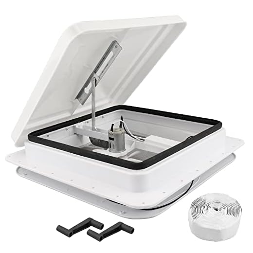 RVMATE 14" RV Roof Vent Fan for RV/Camper/Trailer, RV Roof Vent White with 12V RV Vent Fan 6" Blades