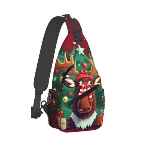Mochila cruzada deportiva negra para senderismo unisex miniatura 2