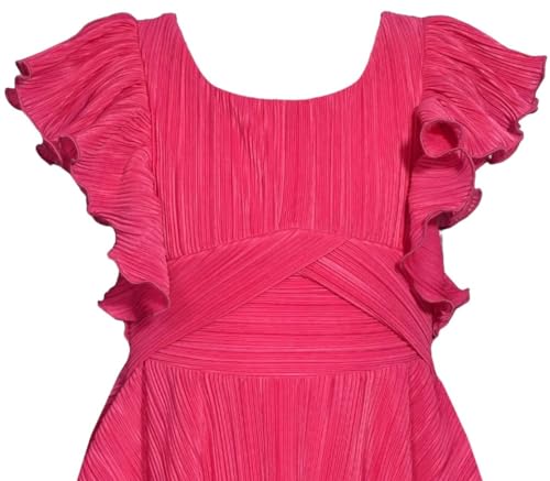 Bonnie Jean Girls Size 7-16 Ruffle Sleeve Pleated Skater Dress2