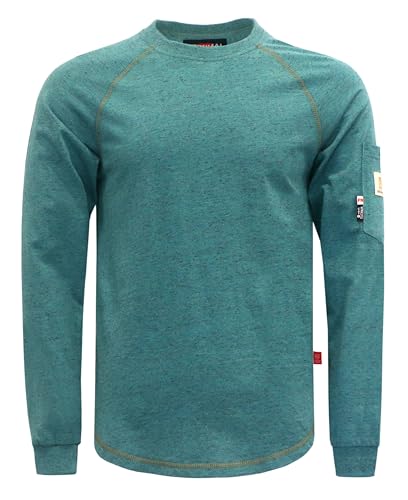 BOCOMAL FR Shirts Heather Series 6oz Flame Resistant T Shirt NFPA2112 CAT2 Fire Retardant Crew Work Shirt