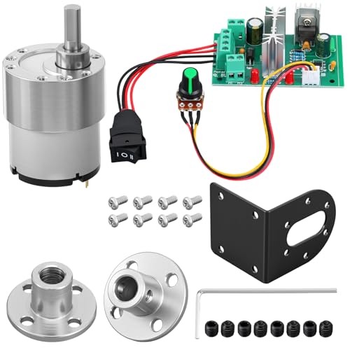 Copkim 12V DC Geared Motor Kit (600RPM Speed), JGB37-520 Motor with CCM6N PWM Controller, 6mm D-Shaft Flange and Bracket by Copkim - Used condition - US$18.99