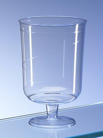 AIOS One Piece Disposable Plastic Wine Glasses 200ml. Pack of 48. for picnics, Camping, Glamping, BBQ, Days Out, Parties, Special Occasions.