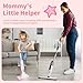 Lullulii Kids Spray Mop,Fun & Functional Toddler Cleaning Set,Real Working Mop for Floors,Pretend Play – Includes Spray Bottle, 2 Washable Microfiber Pads, Montessori Kids Cleaning Toy Set -Pink