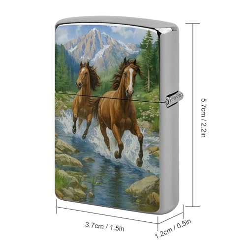 Funda de Encendedor de Cobre Horses Classic miniatura 2