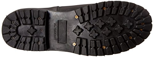 Ridetecs 11" Leather Biker Riding Boots For Men, Black - Calf High Adjustable Vamp With Side Ankle Straps #TOP3