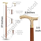 Vintage Brass Walking Stick – Handmade Wooden Cane with Solid Brass Handle – Antique Style Collectible Walking Cane for Men, Women & Seniors – Unique Gift Idea - Image 2